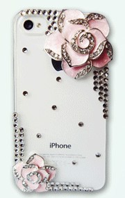 Camellia Transparent Soft Case with Diamond